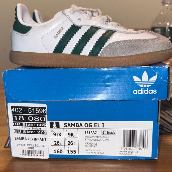 Adidas Samba OG Infant Shoes - White, Green, Brown - Picture 1 of 2
